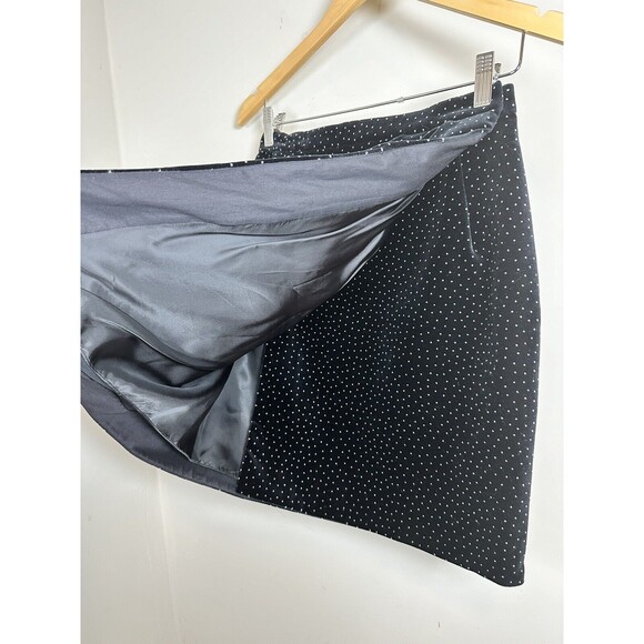 THEORY Women's Plelated Wrap Dot Velvet Mini Skirt Black Size 0 $355 NWT - Picture 5 of 10